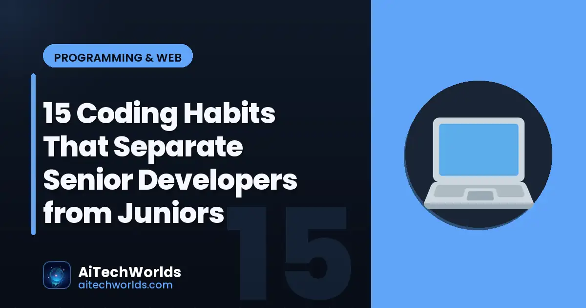 developer coding best practices on dark terminal — coding habits that separate senior developers coding habits senior
