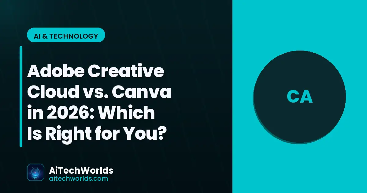 software application comparison on desktop screen — adobe creative cloud vs canva in 2026 adobe vs canva 2026