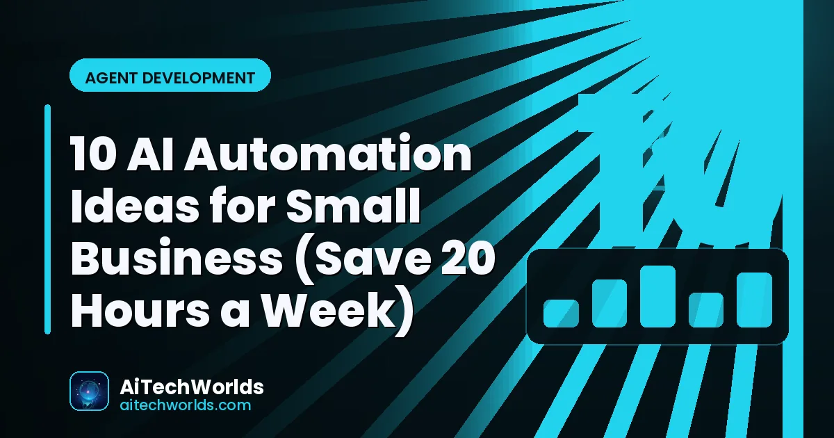 small business owner using AI automation tools on laptop — AI business automation ideas