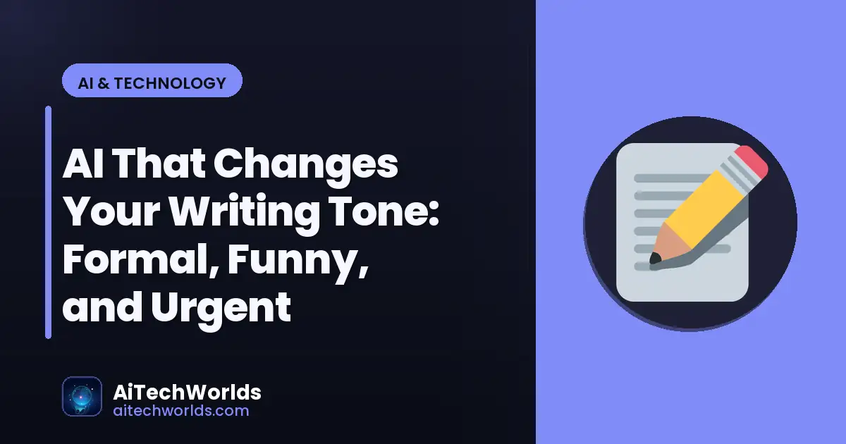 AI writing assistant on laptop screen with text — ai that changes your writing tone AI tone changer