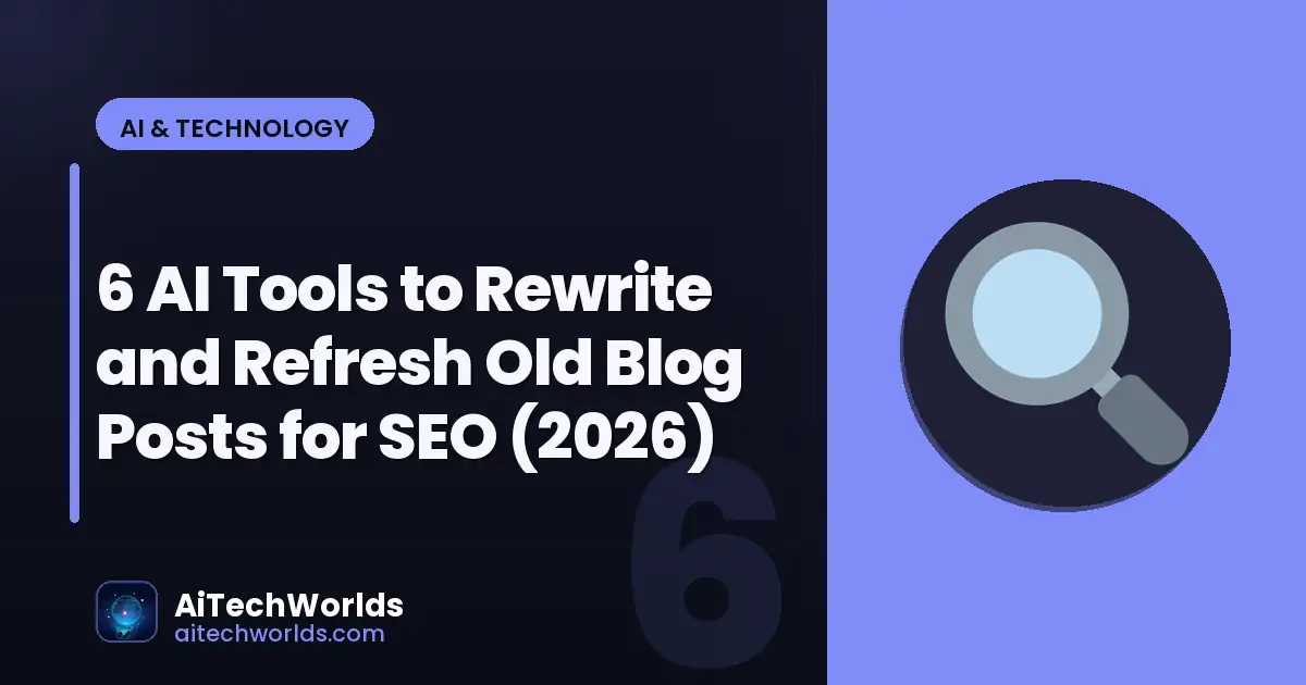 AI writing assistant on laptop screen with text — ai tools to rewrite and refresh old blog posts AI content rewrite tool