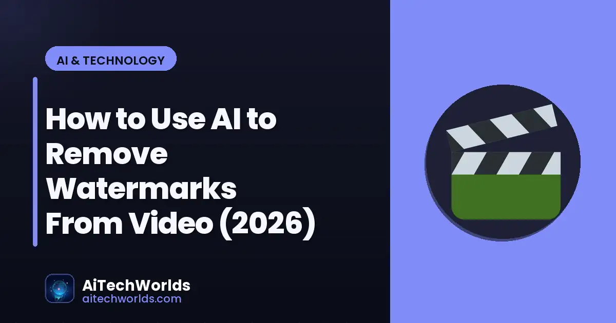 video frame with watermark being digitally removed — AI video watermark remover tool
