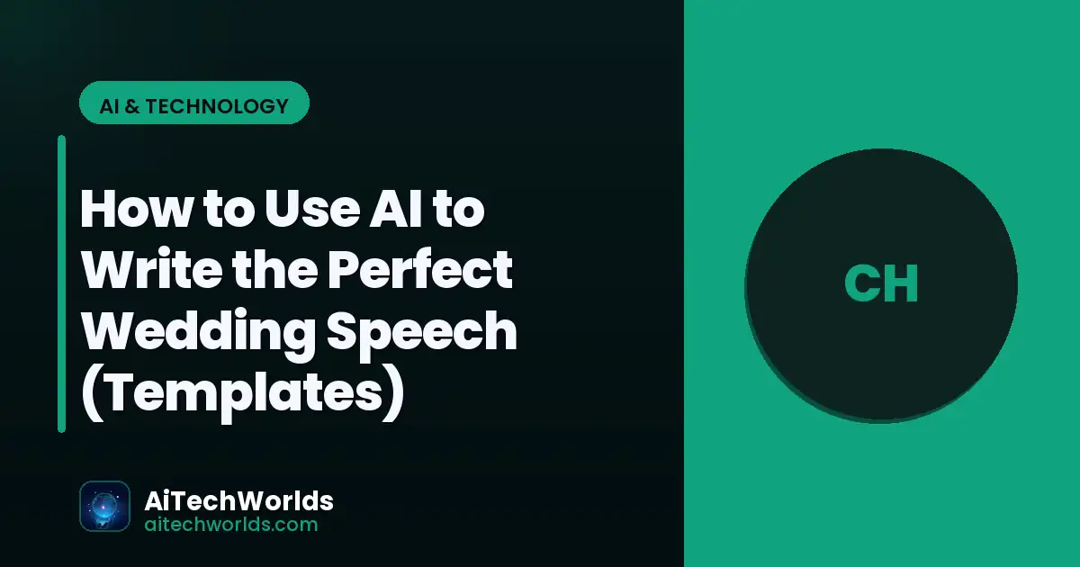 AI writing assistant on laptop screen with text — how to use ai to write the perfect wedding speech AI wedding speech