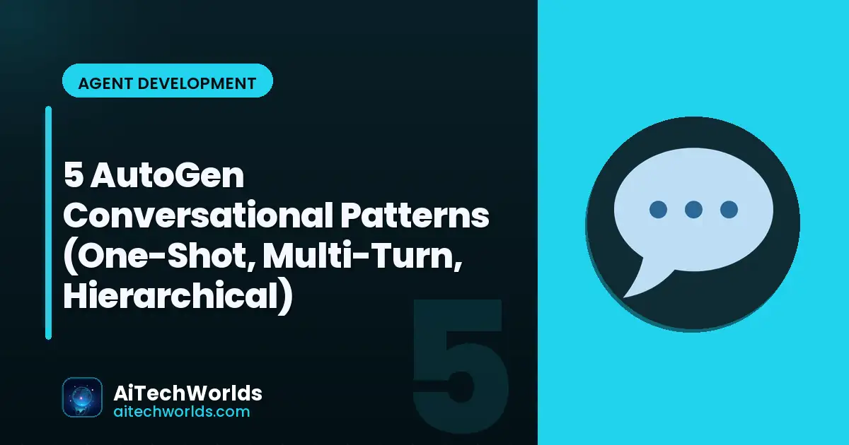 agent conversation patterns diagram — AutoGen one-shot multi-turn hierarchical