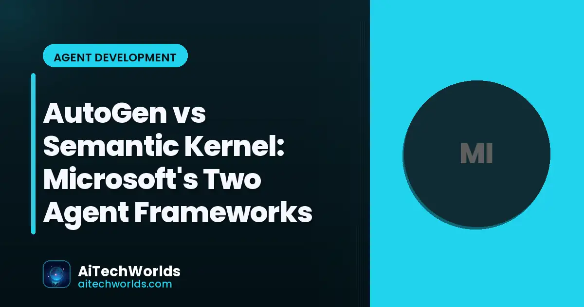 two Microsoft AI framework logos compared — AutoGen vs Semantic Kernel