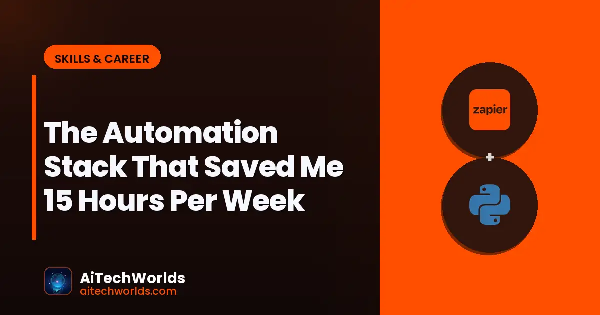 productivity workspace with laptop and planner — the automation stack that saved me 15 hours per automation tools