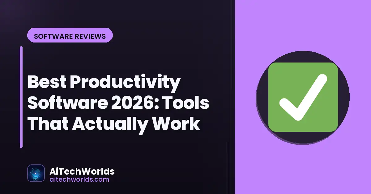 productivity software tools on laptop screen — best productivity software 2026