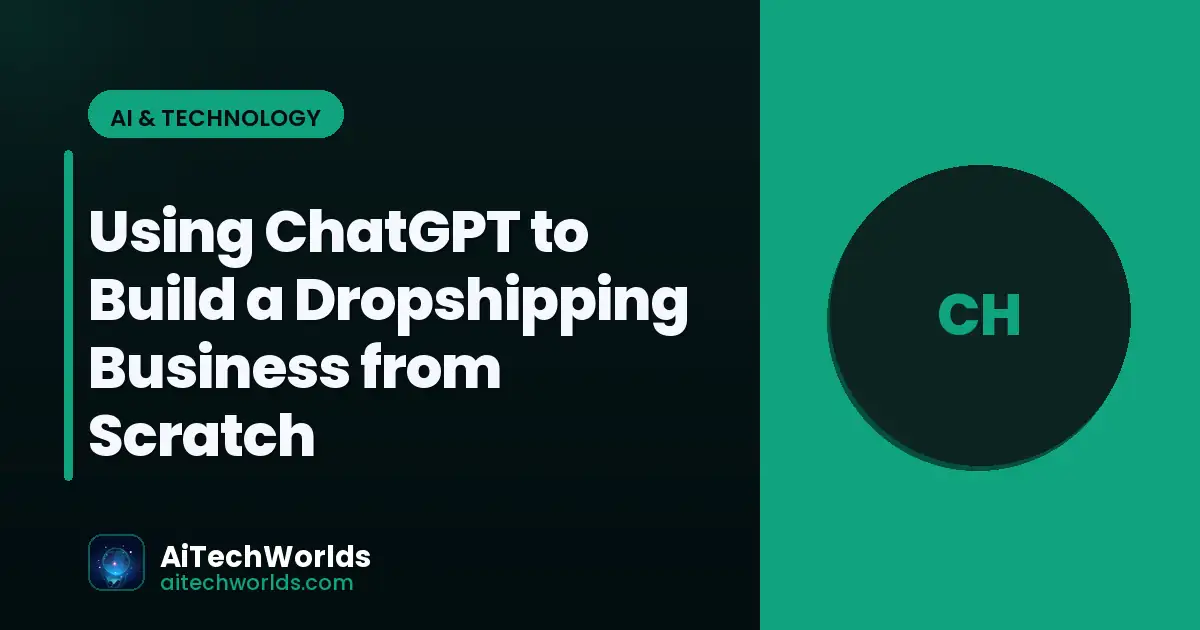 person using ChatGPT AI chatbot on laptop screen — using chatgpt to build a dropshipping business chatgpt dropshipping