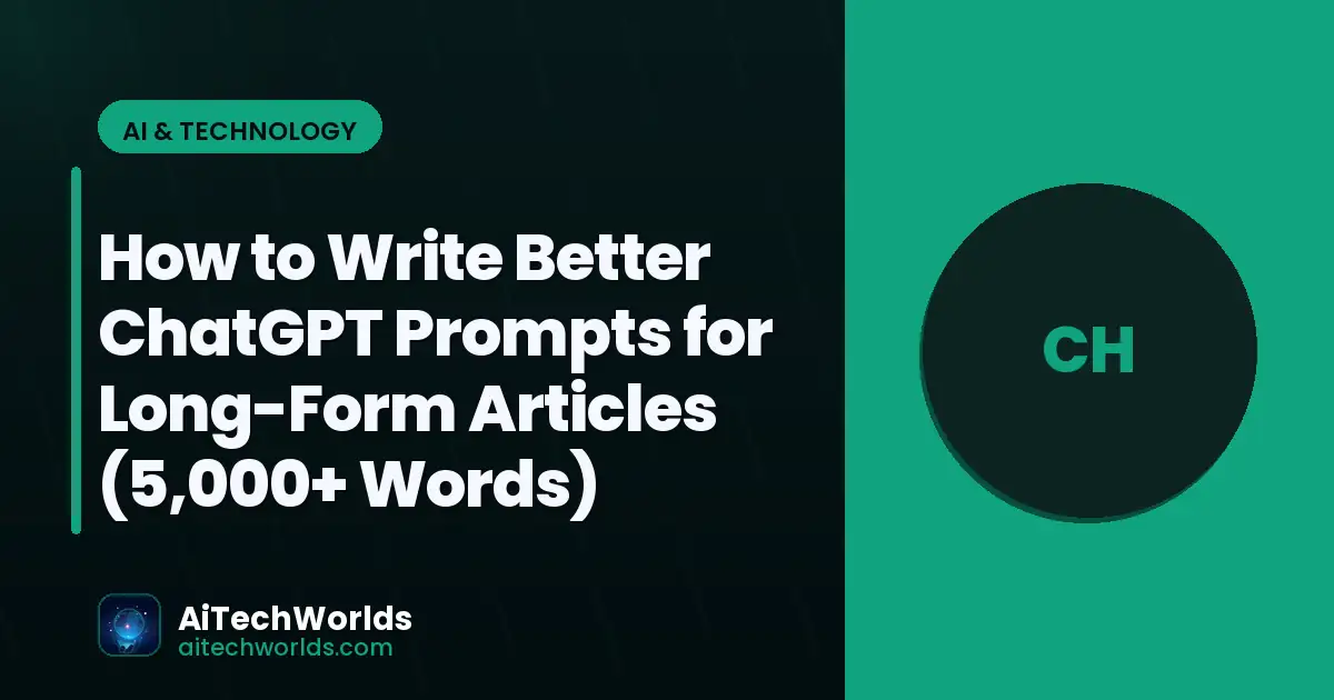 AI writing assistant on laptop screen with text — how to write better chatgpt prompts for long-form ChatGPT long form prompts