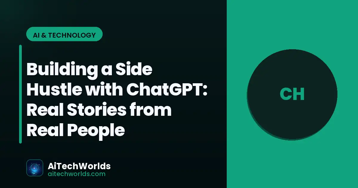 person using ChatGPT AI chatbot on laptop screen — building a side hustle with chatgpt chatgpt side hustle