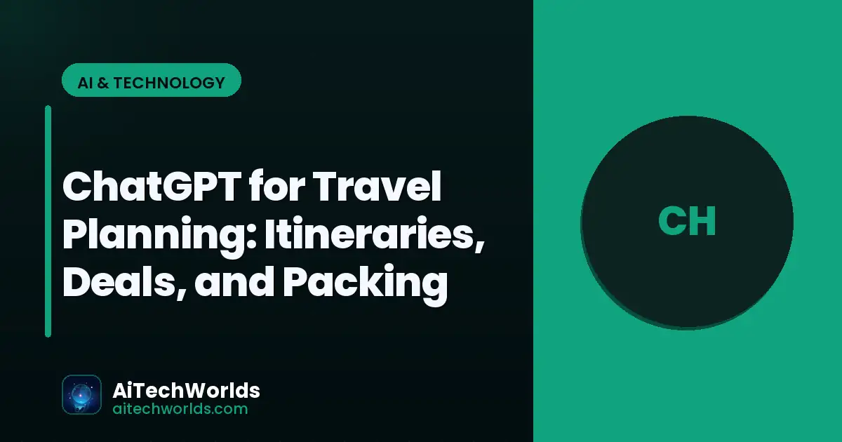 person using ChatGPT AI chatbot on laptop screen — chatgpt for travel planning travel ChatGPT prompts