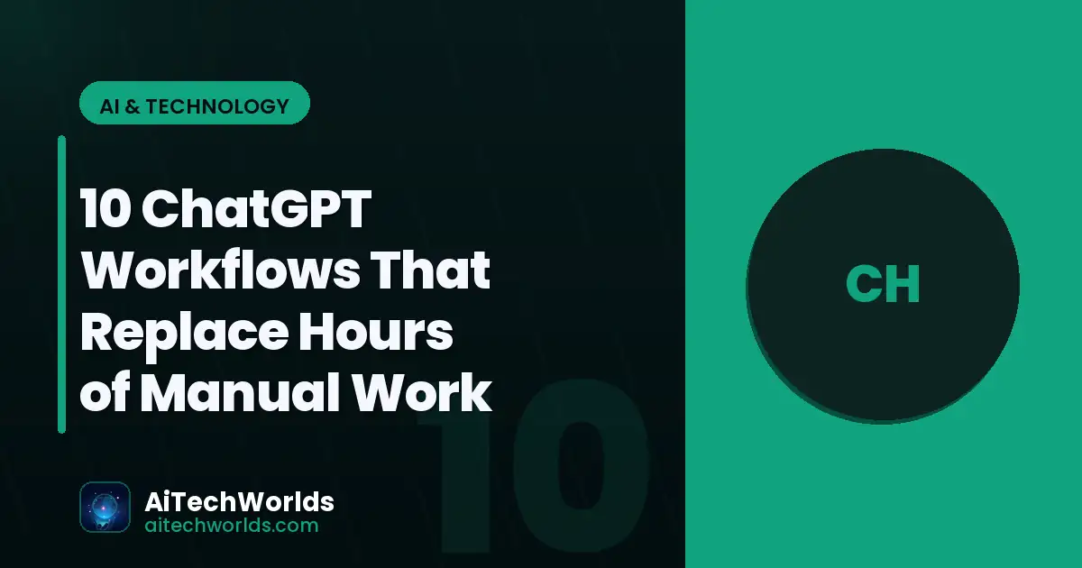 person using ChatGPT AI chatbot on laptop screen — chatgpt workflows that replace hours of manual AI workflow automation