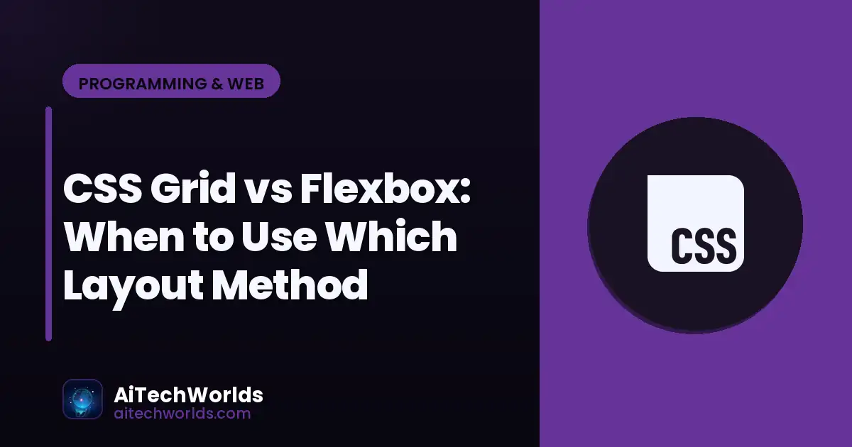 web development code editor with HTML CSS files — css grid vs flexbox