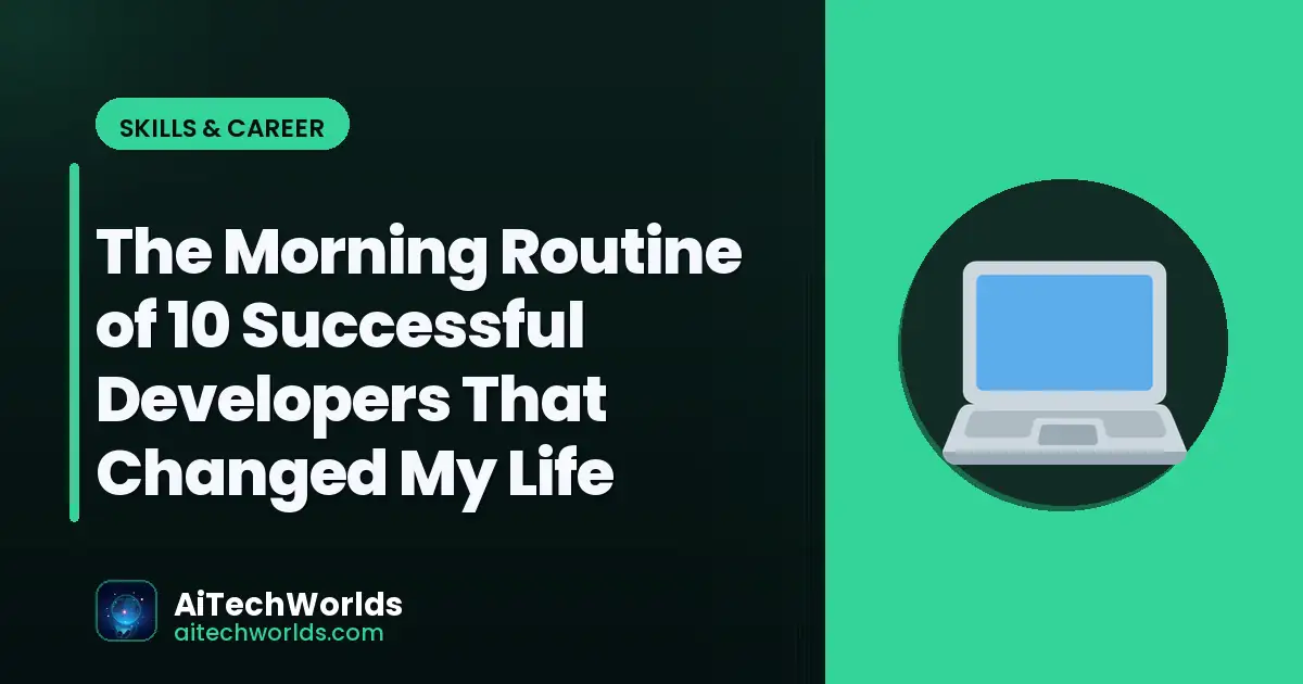 productivity workspace with laptop and planner — the morning routine of 10 successful developers developer morning routine