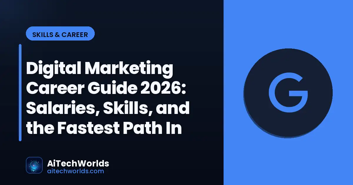 digital marketing analytics dashboard on screen — digital marketing career guide 2026