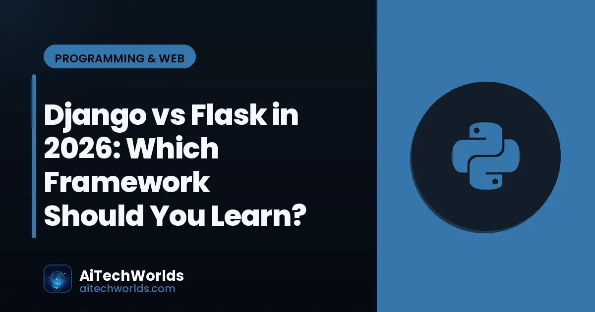 Python code editor with script on monitor — django vs flask in 2026