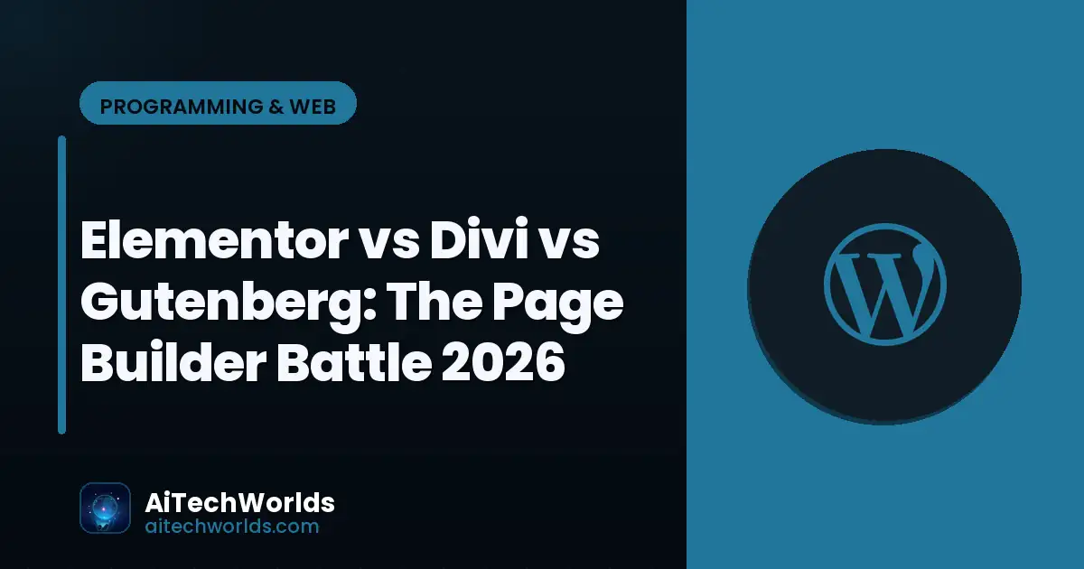 WordPress website dashboard on laptop screen — elementor vs divi vs gutenberg elementor vs divi 2026