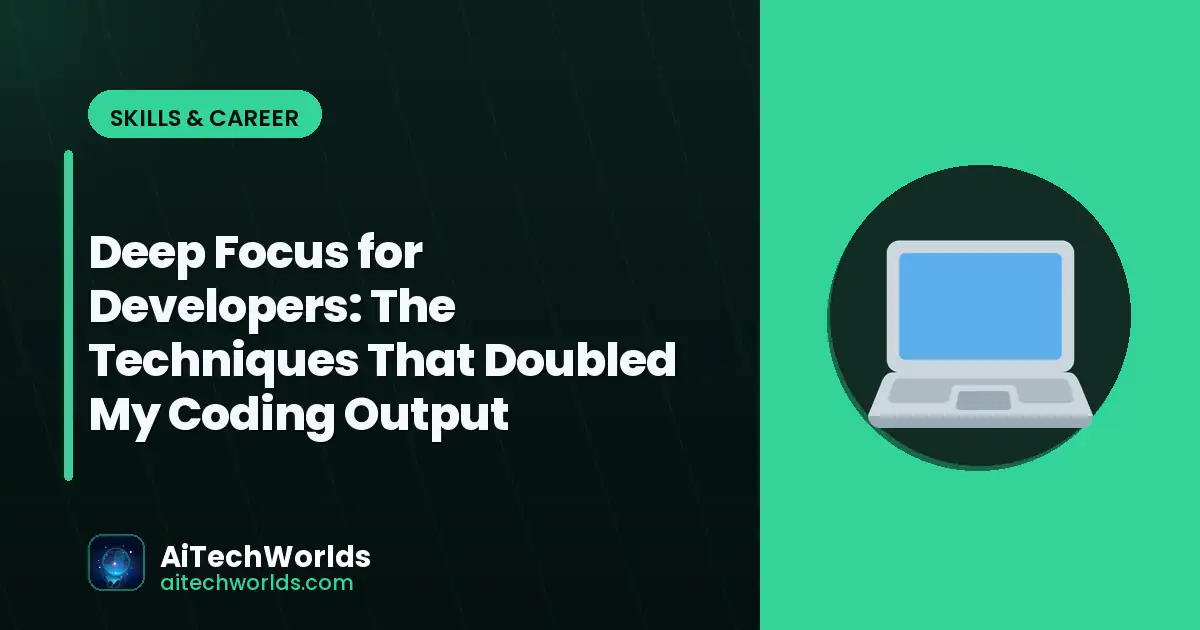 productivity workspace with laptop and planner — deep focus for developers focus techniques programmers