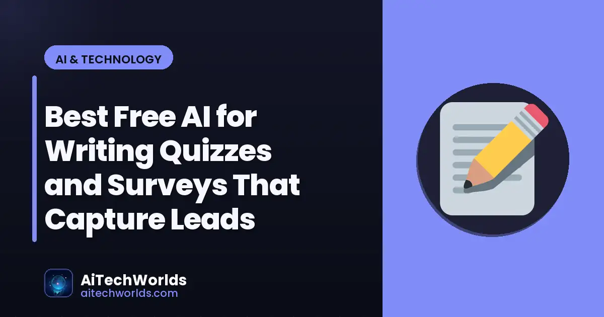 AI writing assistant on laptop screen with text — best free ai for writing quizzes and surveys that free AI quiz maker