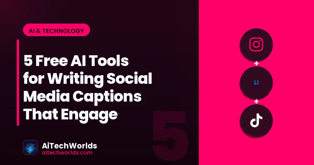AI writing assistant on laptop screen with text — free ai tools for writing social media captions free AI caption generator