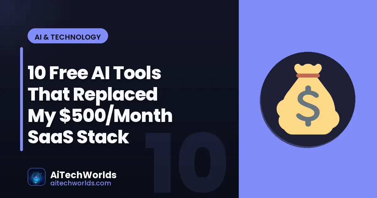 AI software tools dashboard on computer screen — free ai tools that replaced my 500month saas stack free ai alternatives