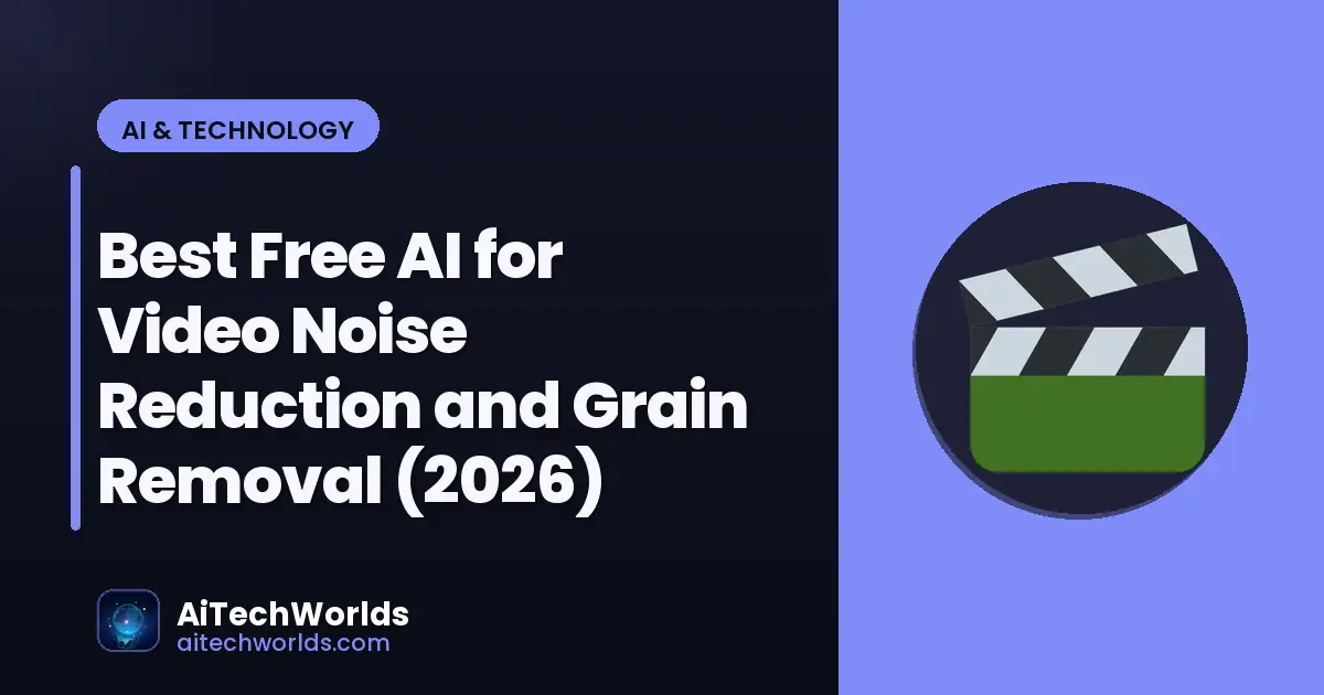 dark grainy video footage being cleaned up — free AI video noise reduction denoiser