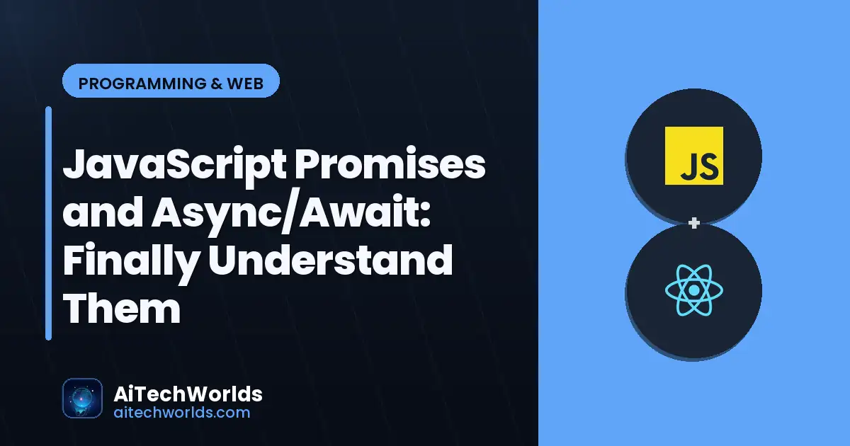 JavaScript React code editor on dark screen — javascript promises and asyncawait javascript async await