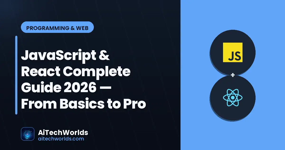 JavaScript React code editor on dark screen — javascript  react complete guide 2026  from