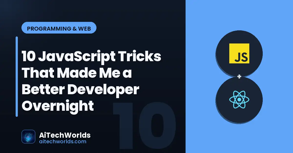 JavaScript React code editor on dark screen — javascript tricks that made me a better developer javascript tips tricks