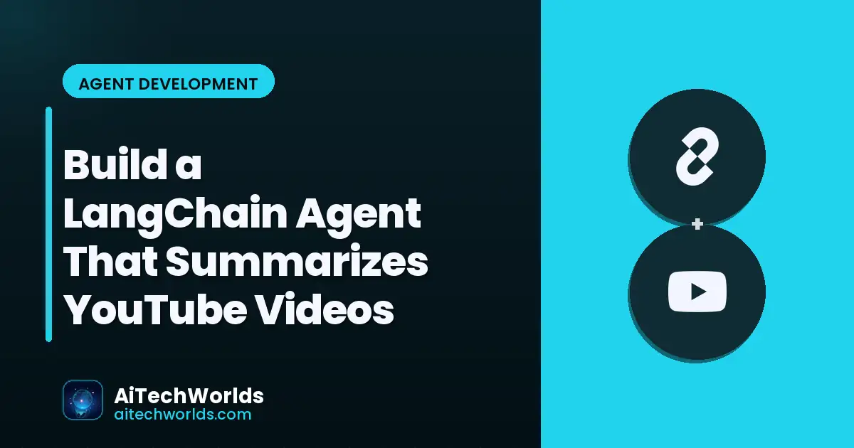 YouTube video being transcribed and summarized by AI — LangChain YouTube summarizer agent