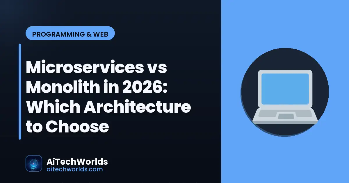 full stack web development code on dual monitors — microservices vs monolith in 2026