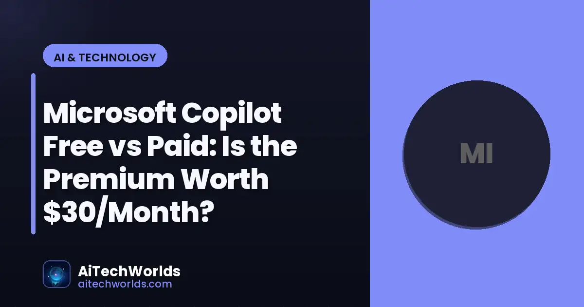 AI software tools dashboard on computer screen — microsoft copilot free vs paid