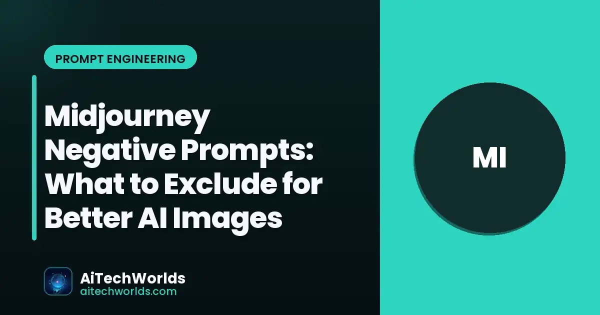 AI generated art showing comparison between prompts with and without negative parameters in Midjourney