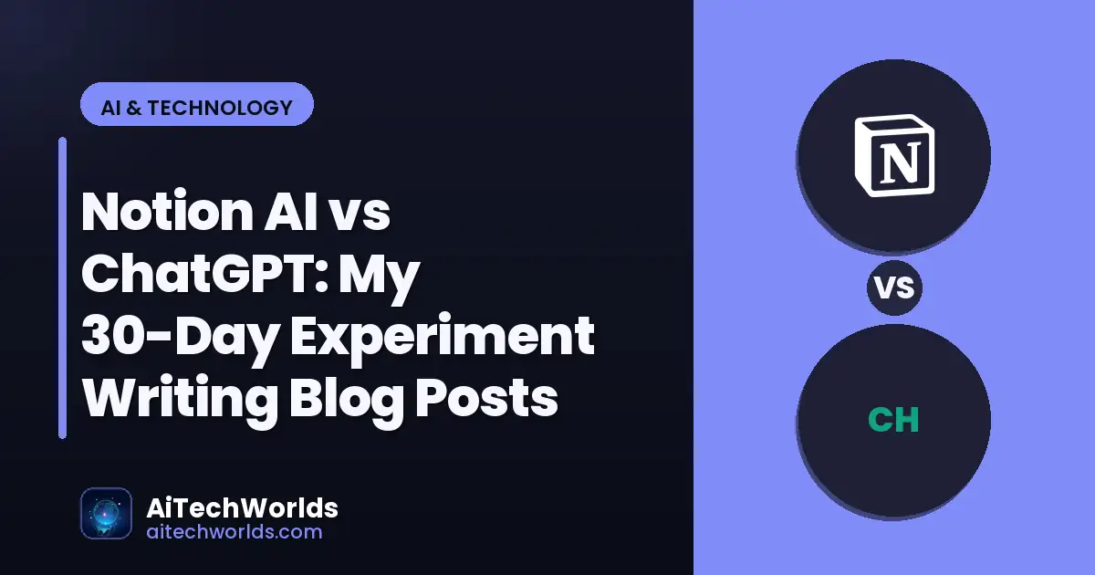 AI writing assistant on laptop screen with text — notion ai vs chatgpt