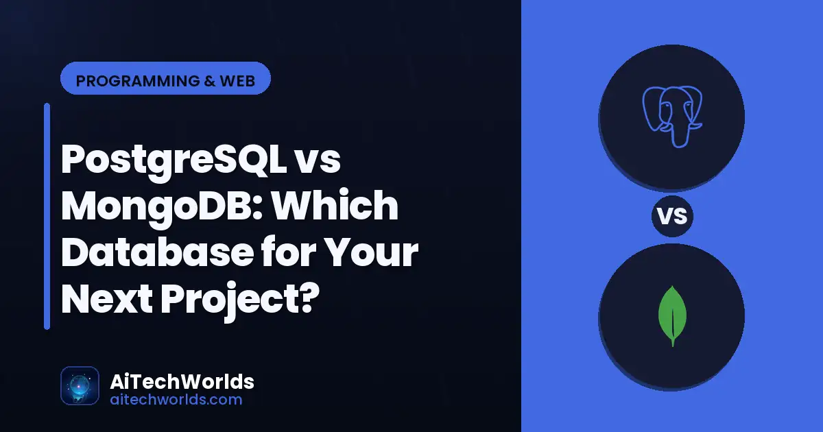 full stack web development code on dual monitors — postgresql vs mongodb