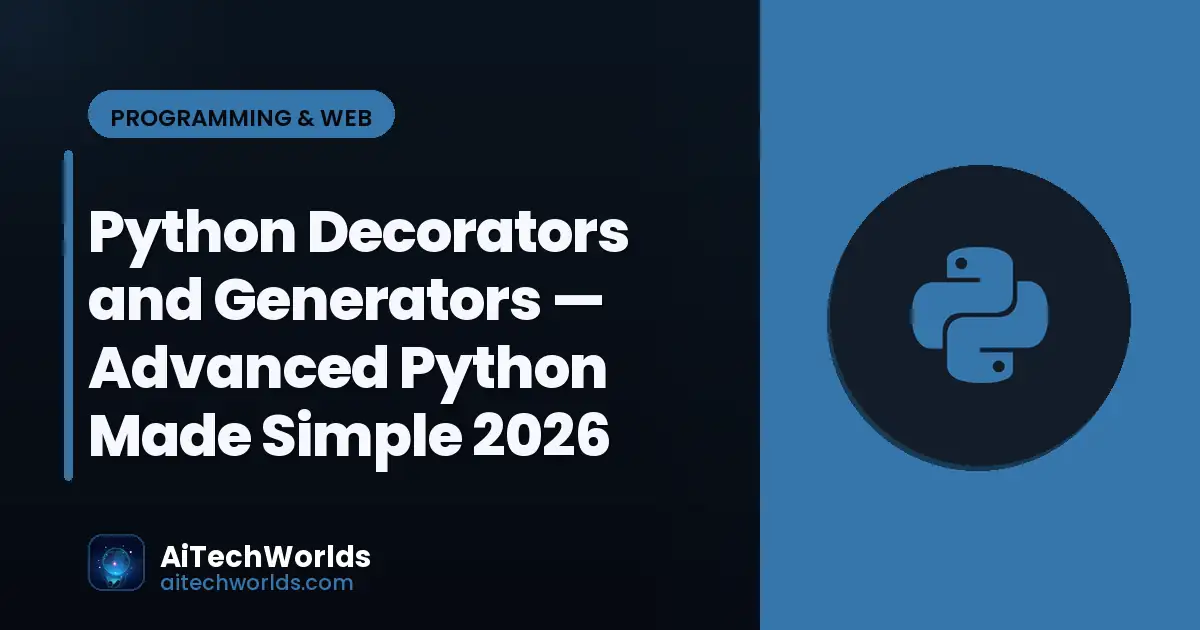 Python code editor with script on monitor — python decorators and generators  advanced python