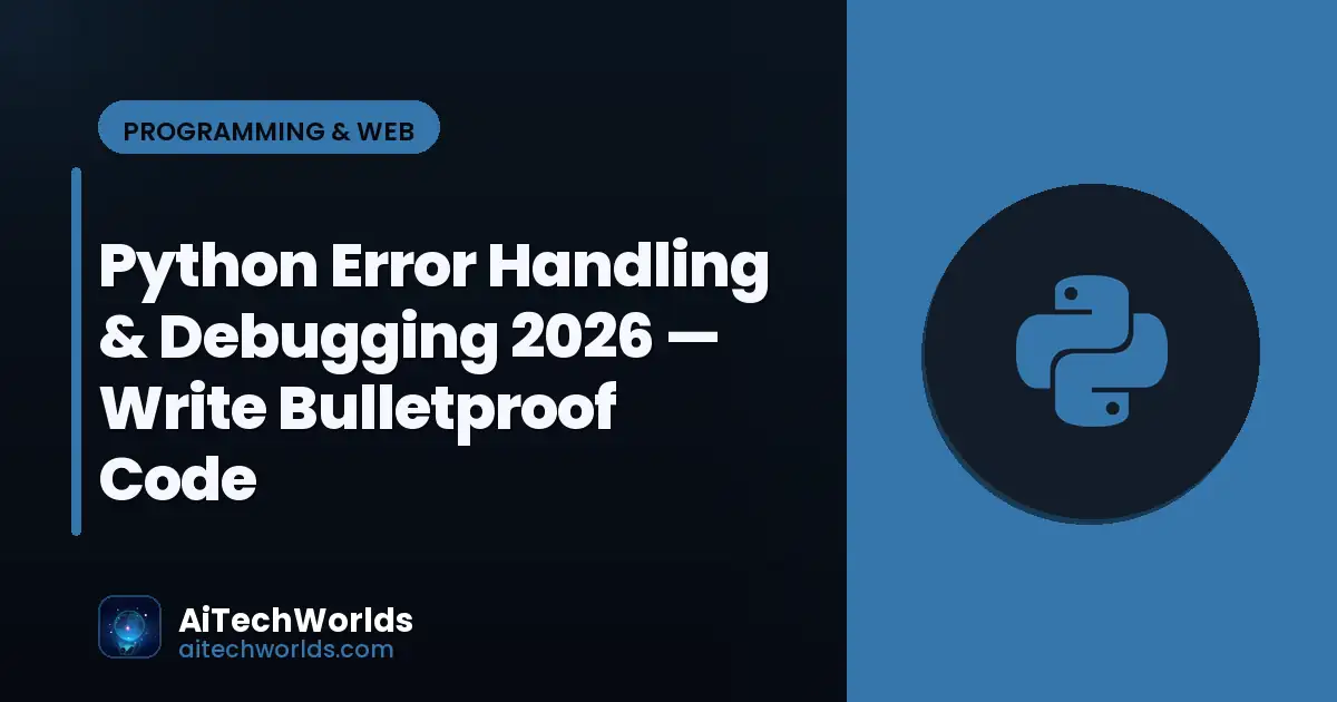 Python code editor with script on monitor — python error handling  debugging 2026  write