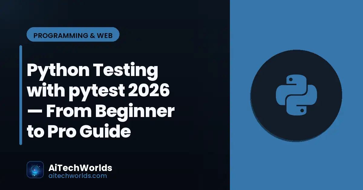 Python code editor with script on monitor — python testing with pytest 2026  from beginner to