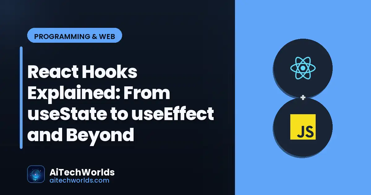 JavaScript React code editor on dark screen — react hooks explained react hooks tutorial