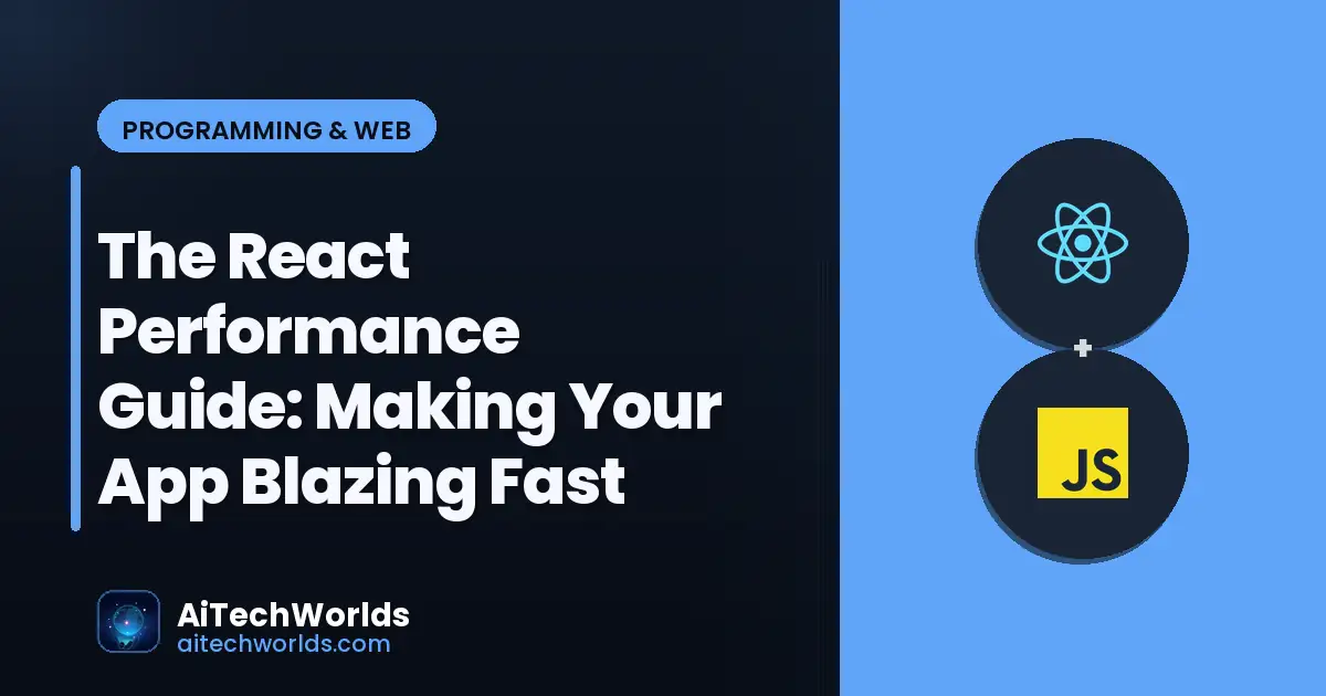 JavaScript React code editor on dark screen — the react performance guide react performance optimization