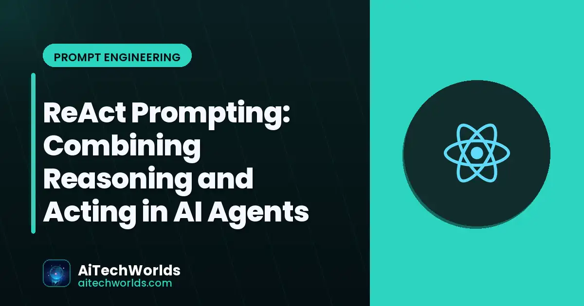 AI agent reasoning and acting loop on neural network visualization — ReAct prompting guide