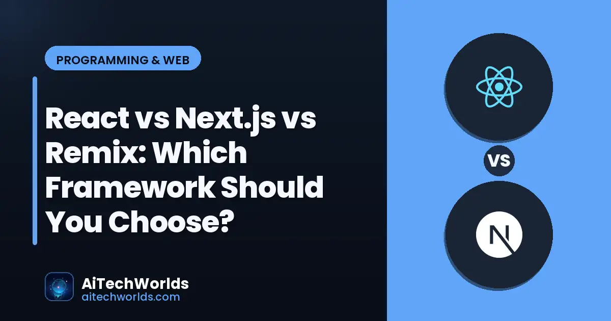 JavaScript React code editor on dark screen — react vs nextjs vs remix react vs nextjs 2025