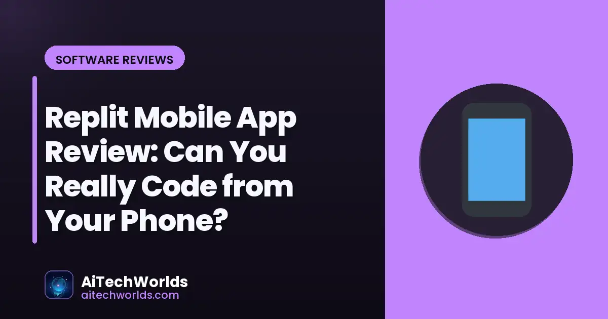 Person coding on a mobile phone with code visible on screen — Replit mobile app review