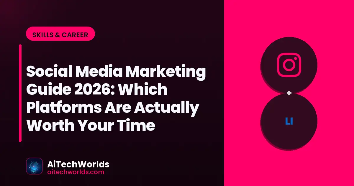 digital marketing analytics dashboard on screen — social media marketing guide 2026