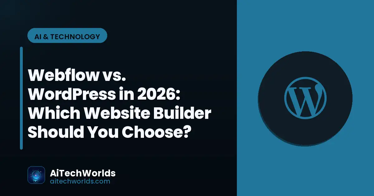software application comparison on desktop screen — webflow vs wordpress in 2026